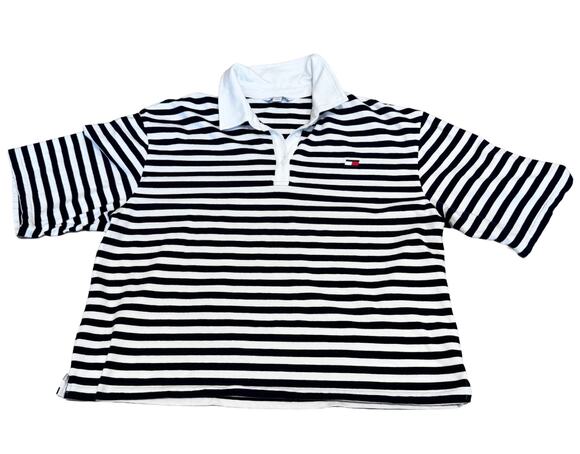 Tommy Hilfiger Tops - Tommy Hilfiger Sport Women’s Large Navy & White Striped Shirt Coastal Preppy